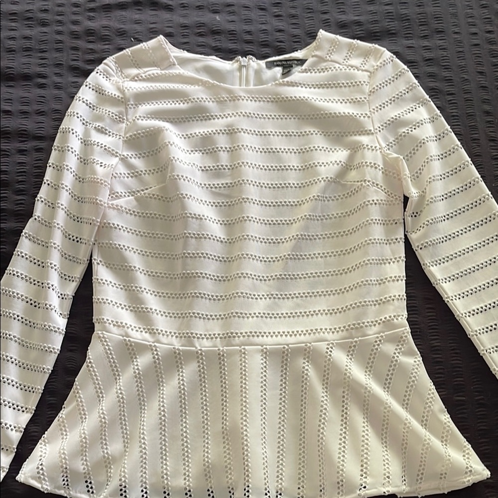 Banana Republic Elegant White Eyelet Women's Top